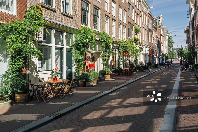 Prinsenstraat购物街在荷兰阿姆斯特丹图片素材