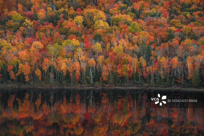 云朵湖秋天的颜色反射#1图片素材