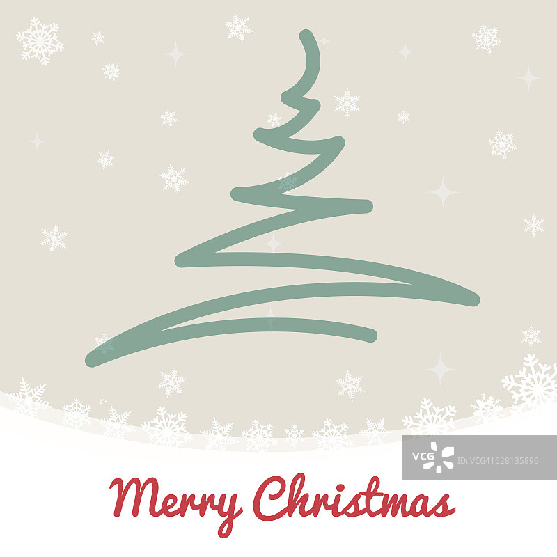 圣诞树绿油油，雪花晶莹，祝福圣诞图片素材