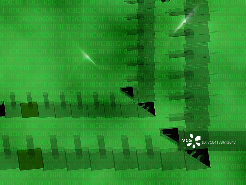 绿色背景上的一个抽象图案的特写图片素材