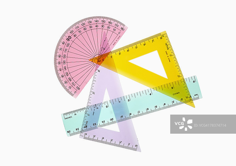 测量工具和尺子的分类图片素材
