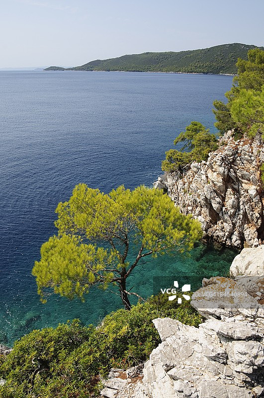 靠近Agnotas, Skopelos, Sporades群岛，希腊群岛，欧洲希腊图片素材