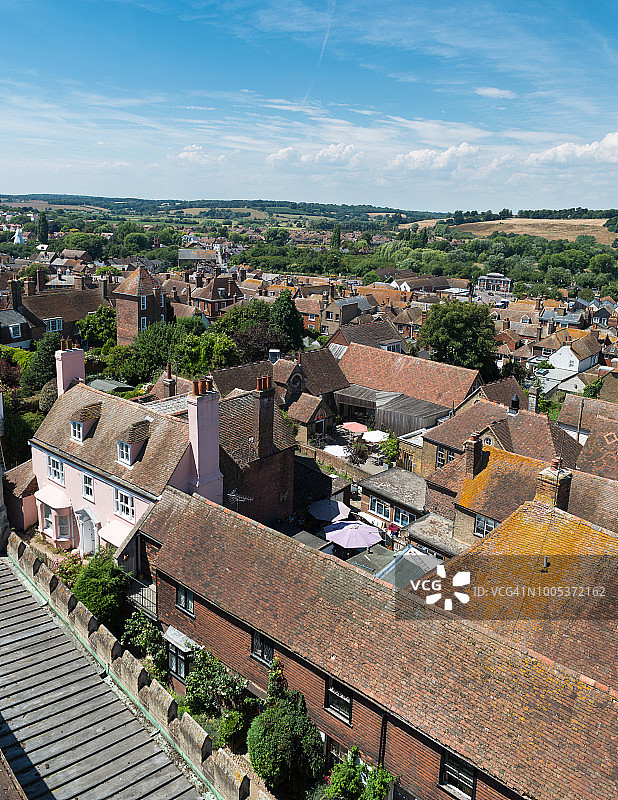 英国东苏塞克斯中世纪小镇拉伊的屋顶图片素材