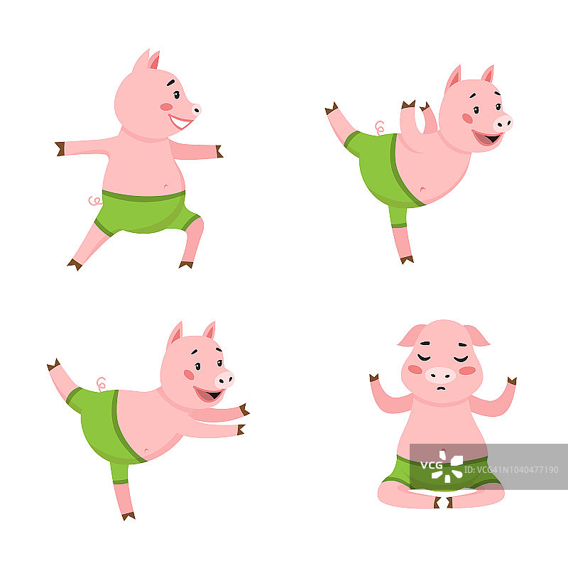 小猪做运动的图标设置图片素材