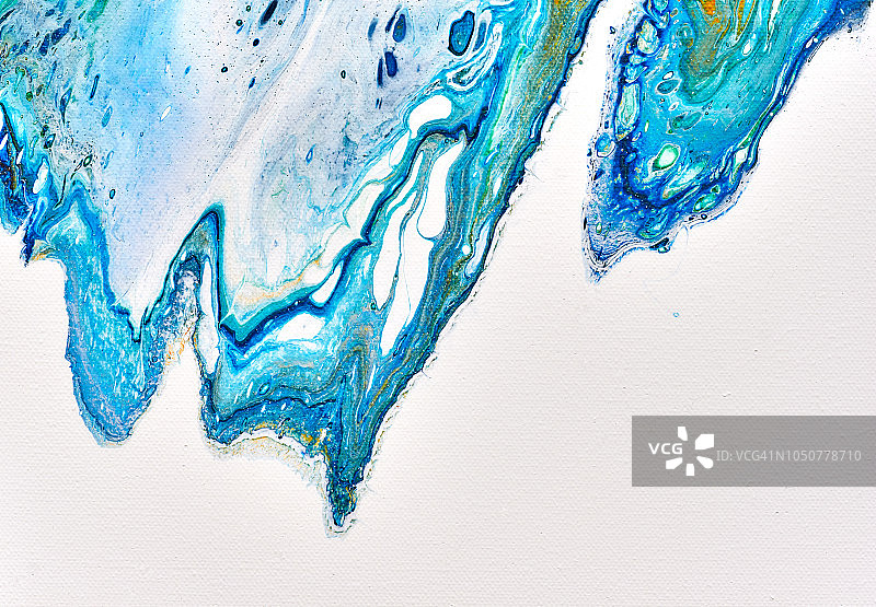 抽象色彩的背景纹理流体艺术丙烯酸颜料。碧波掠过白浪图片素材