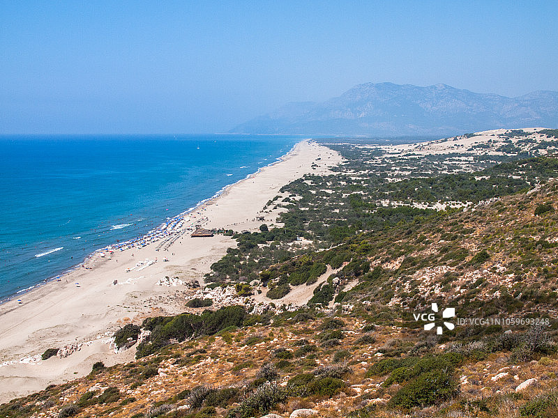 长沙帕塔拉海滩地中海“绿松石海岸”(又名“土耳其里维埃拉”)土耳其图片素材