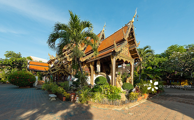 泰国清迈寺内的古庙。图片素材