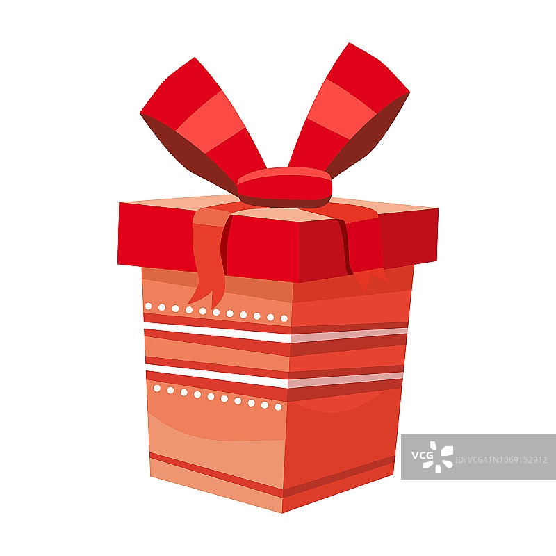 有蝴蝶结和丝带的彩色礼盒。呈现孤立的白色。销售、购物的概念。生日收藏，圣诞节收藏。矢量插图。图片素材