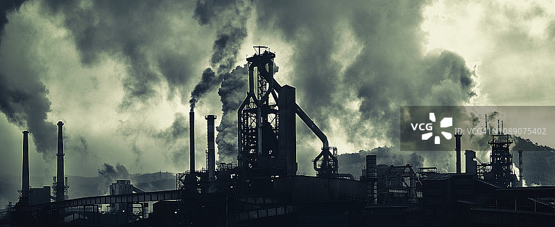 空气污染严重的工业区图片素材