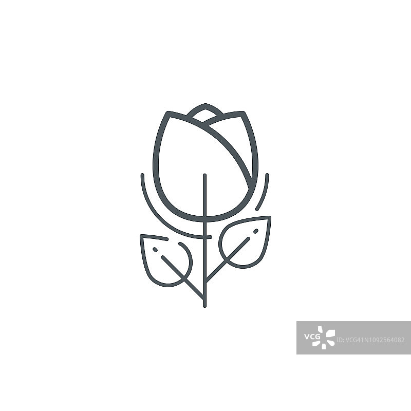 玫瑰花轮廓图标图片素材