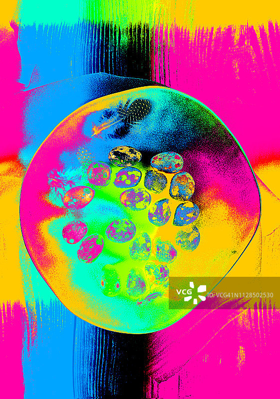流体颜色圆形形状。抽象的彩色背景图片素材