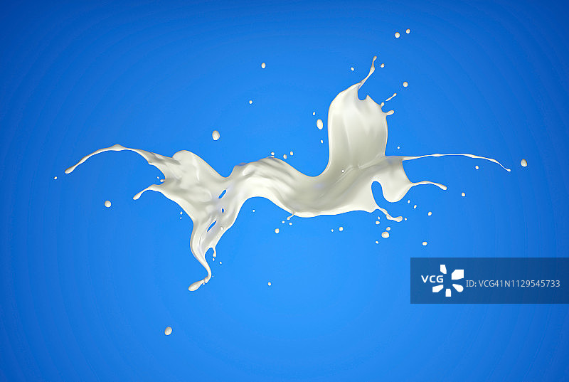 抽象飞溅牛奶，插画图片素材