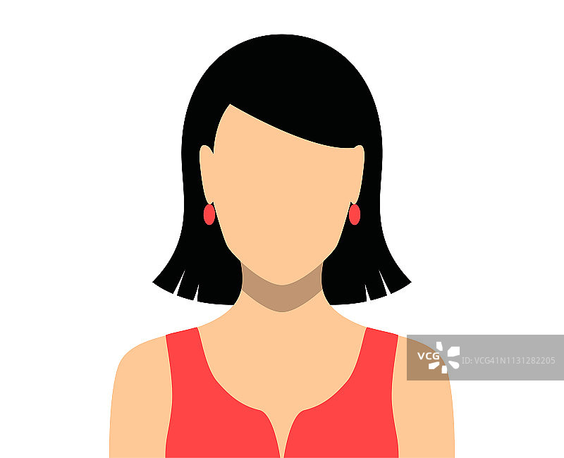 女性空白脸图标图片素材