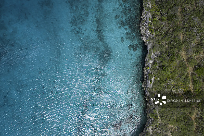 鸟瞰图的加勒比海库拉索岛图片素材