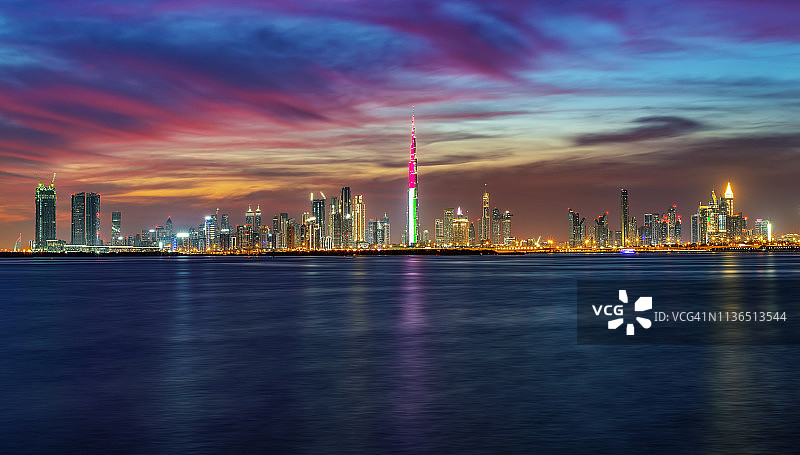 迪拜全景天空图片素材