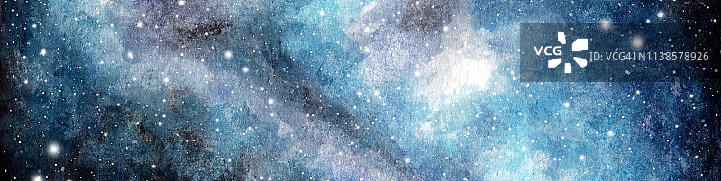 抽象水彩银河天空背景，宇宙纹理。夜空。图片素材