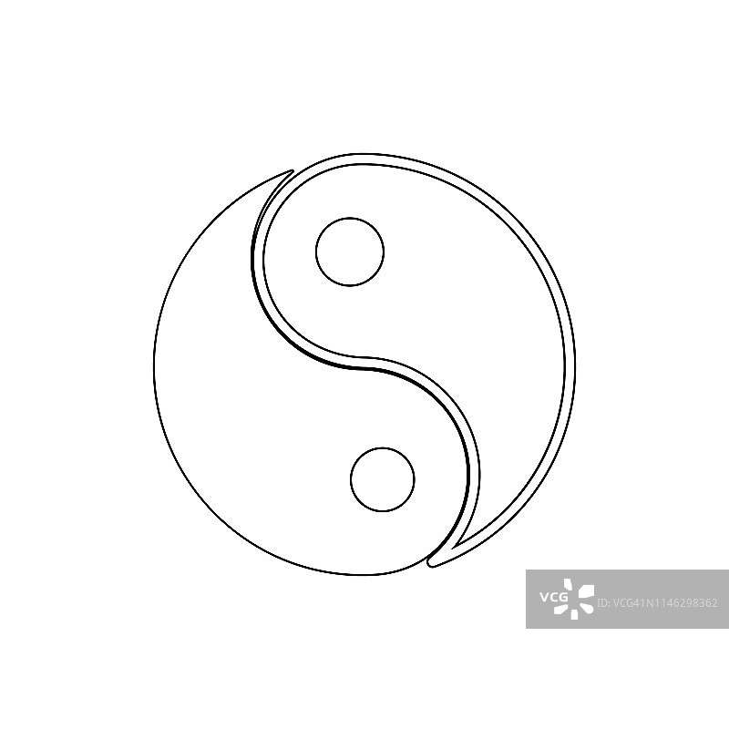 阴阳轮廓图标。符号和符号可以用于网页，标志，手机应用程序，UI，用户体验图片素材