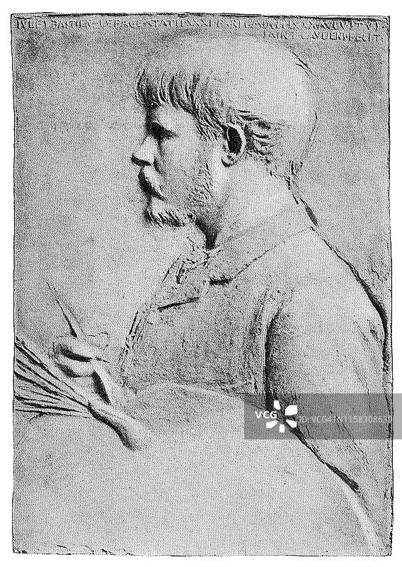 19世纪奥古斯都·圣·高登斯的《儒勒·巴斯蒂安·列佩奇浮雕》图片素材