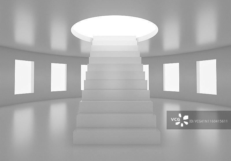 带有楼梯背景的3D插图空白空间图片素材