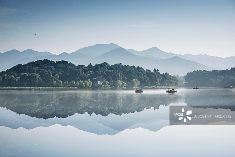 西湖水墨景观，杭州，中国图片素材
