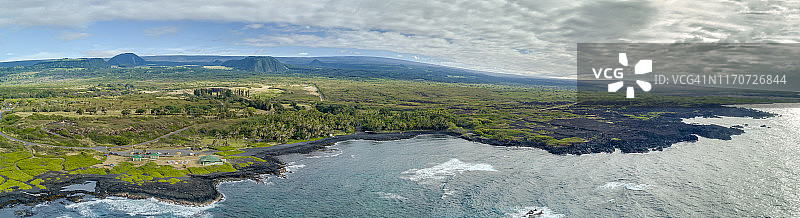 Pohoiki黑沙滩，Pahoa，大岛，夏威夷，美国图片素材