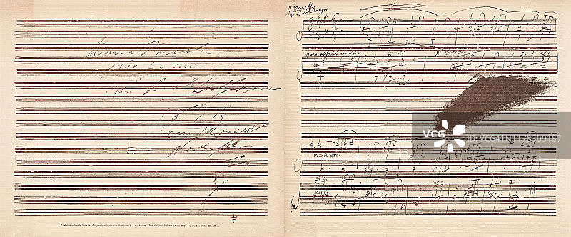 贝多芬的《A大调奏鸣曲》，仿品，1885年出版图片素材