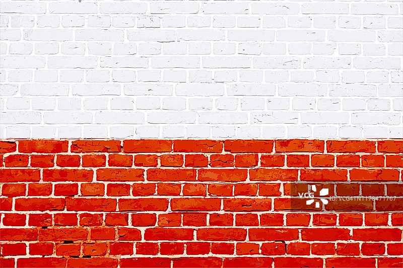 红色和白色砖图案墙纹理垃圾背景矢量插图图片素材