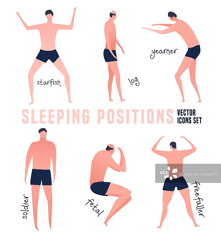 不同的睡眠姿势图片素材