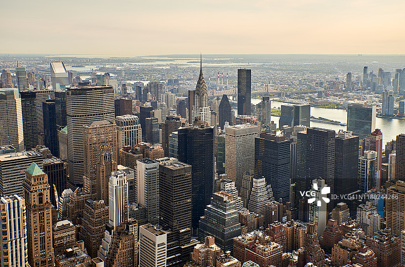 全景市中心，曼哈顿市中心，纽约早上图片素材