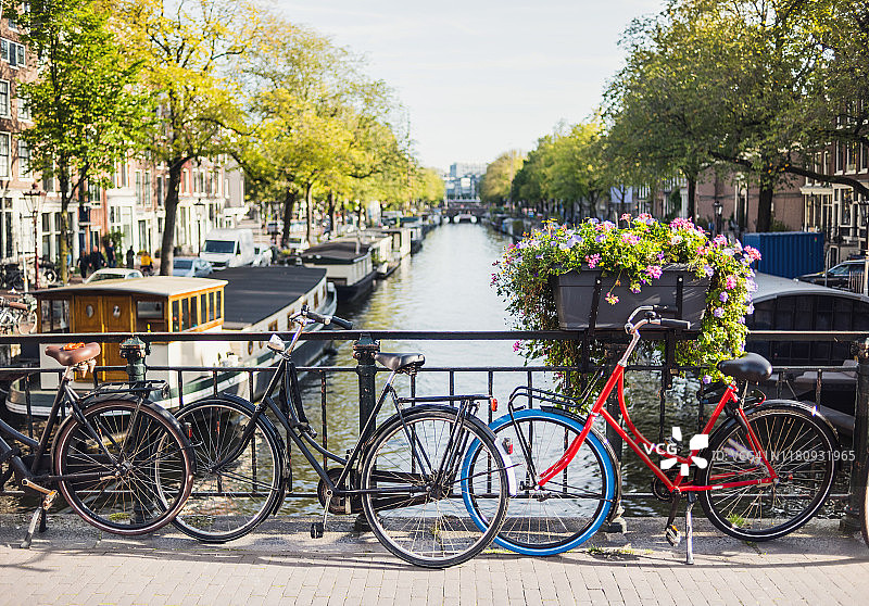 荷兰阿姆斯特丹的运河图片素材