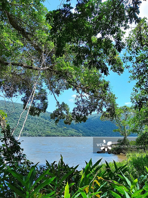 美丽的佩里泻湖(Lagoa do Peri)，在大西洋森林，Florianópolis -圣卡塔琳娜，巴西图片素材