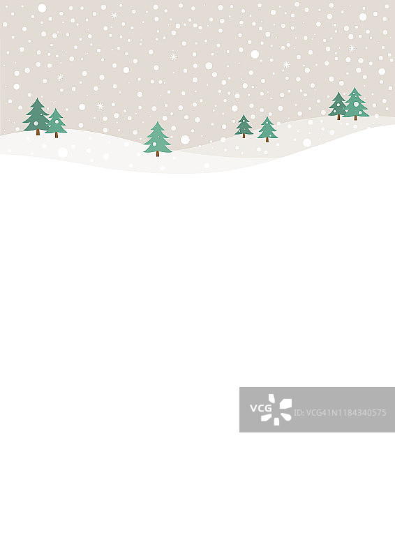 冬天的背景是冷杉树和雪。图片素材