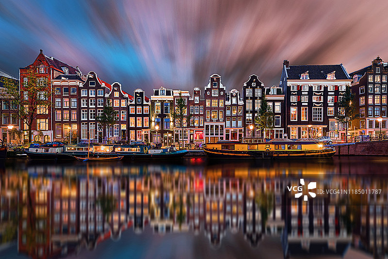 荷兰阿姆斯特丹五颜六色的房子图片素材