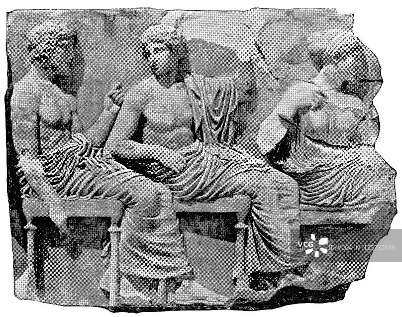 部分帕台农Frieze在雅典卫城-公元前5世纪图片素材