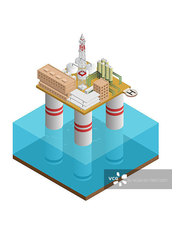 海上石油和钻井平台建设。图片素材