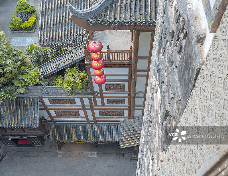 中国传统建筑的高视角图片素材