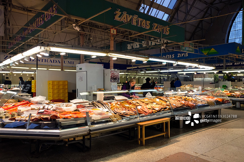 里加中央市场是欧洲最大的市场和集市。图片素材