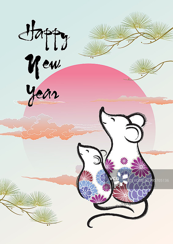 2020年鼠年，新年快乐，中国新年图片素材