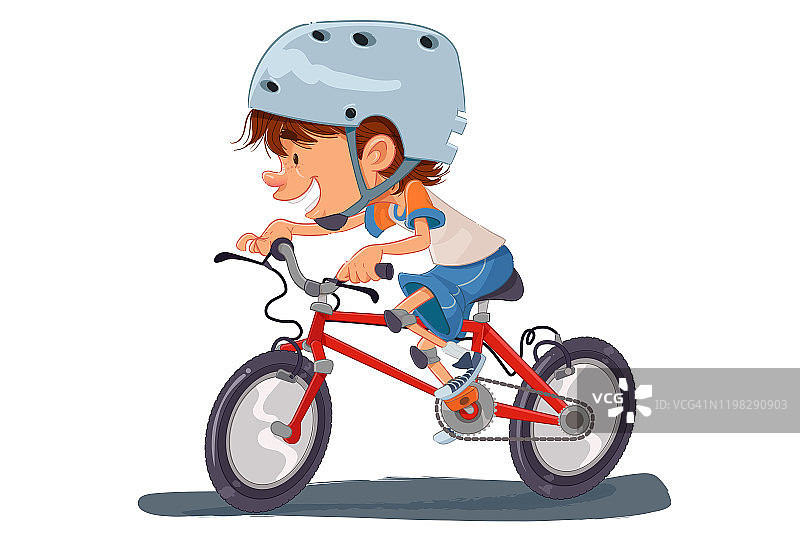 自行车的男孩图片素材