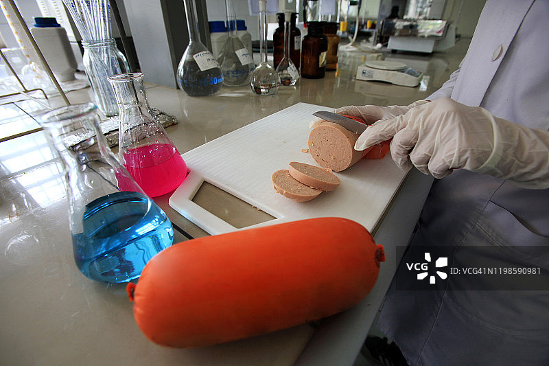 熏制肉类产品的实验室测试图片素材