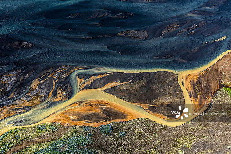 从空中俯瞰冰岛图片素材