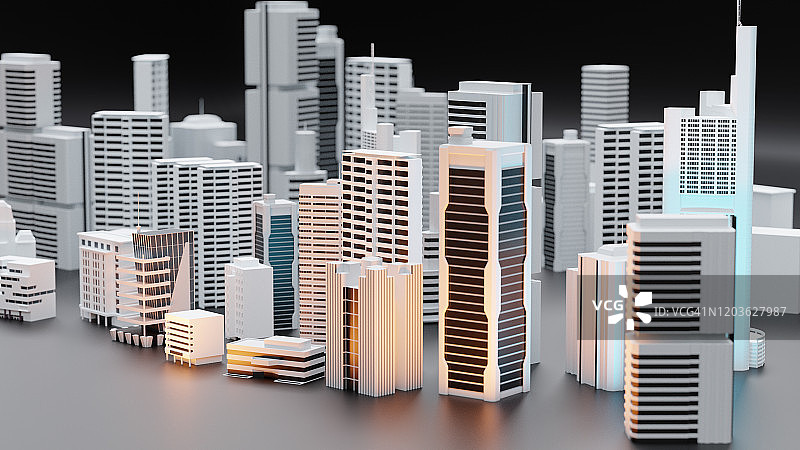 三维城市模型图片素材