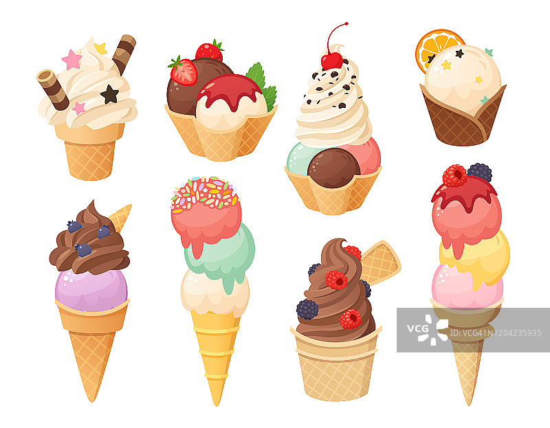 彩色美味的冰淇淋图像图片素材