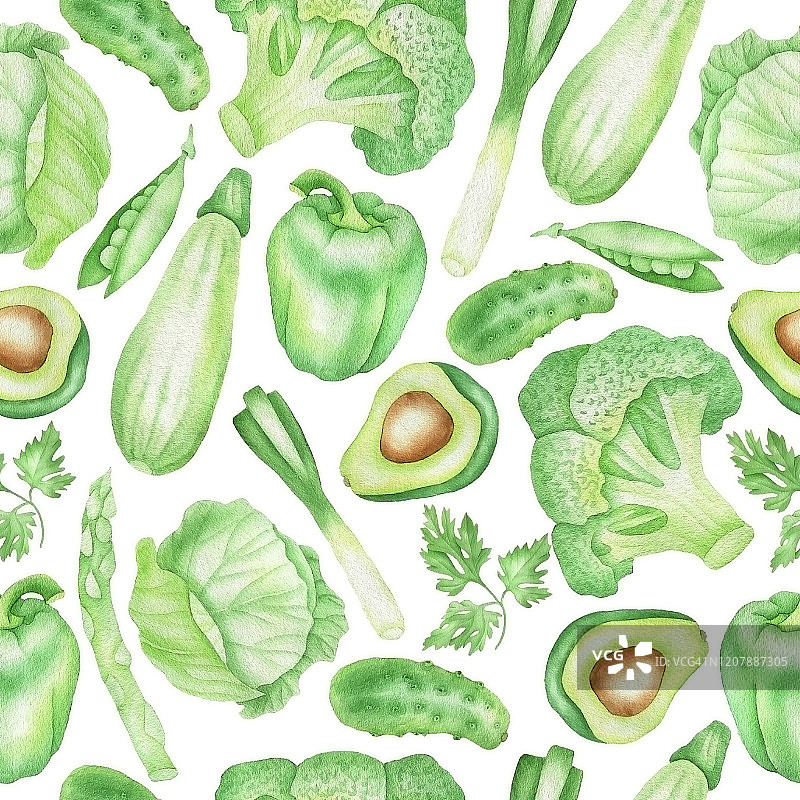绿色蔬菜图案。jpg图片素材