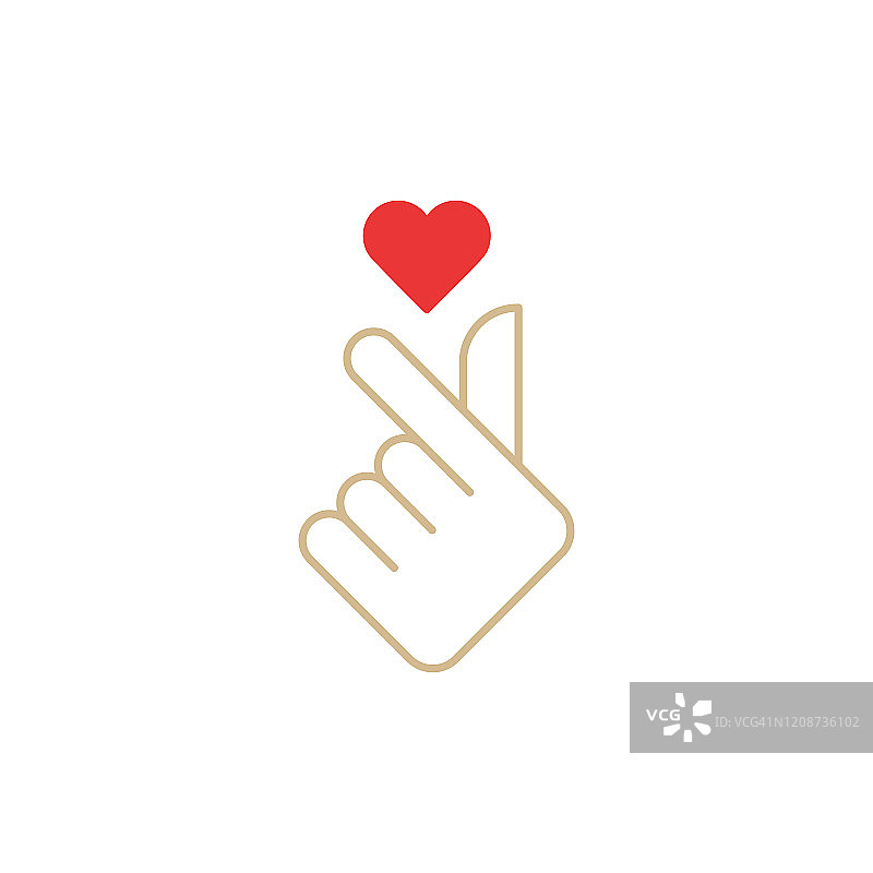 韩式心形手势符号图片素材