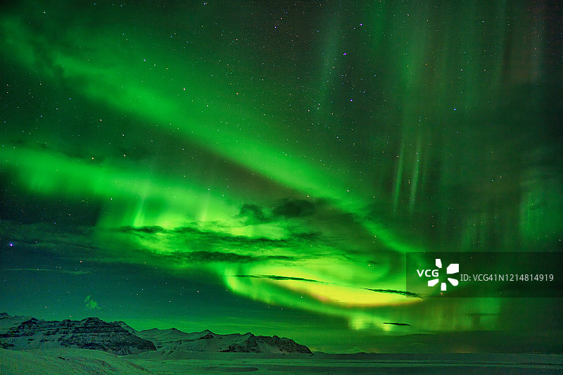 冰岛南部的北极光图片素材