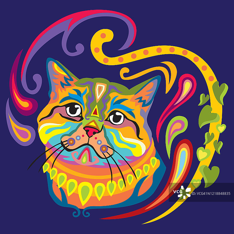 彩色涂鸦猫7图片素材