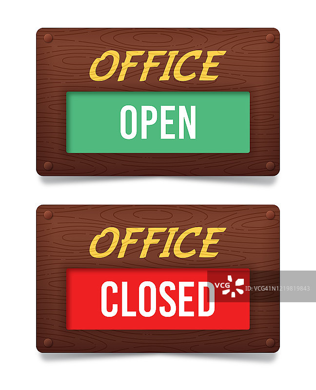 办公室开放和关闭标志图片素材