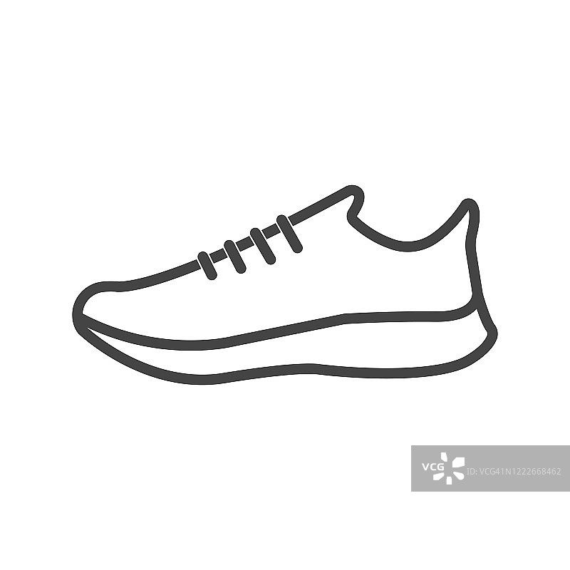 向量图标运动鞋运动鞋在白色孤立的背景。图片素材