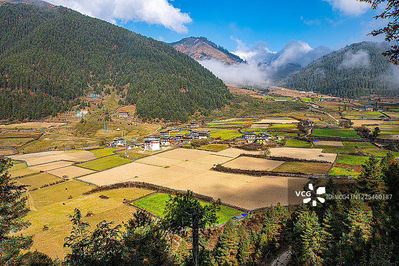 Phobjikha Valley (Gangteng Valley), Wangdue Phodrang, 不丹图片素材